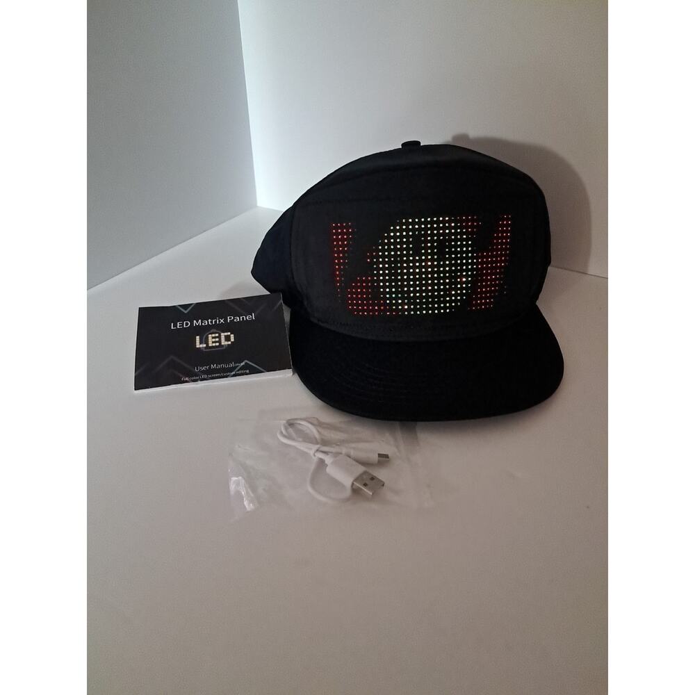 LED Hat Programmable Animated Light Baseball Cap